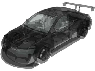 Mitsubishi Lancer Evolution HKS (2006) 3D Model preview