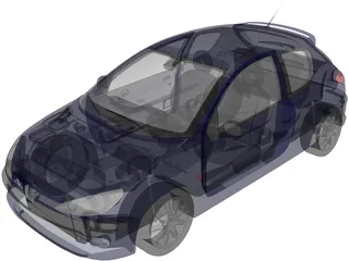 Peugeot 206 3D Model preview