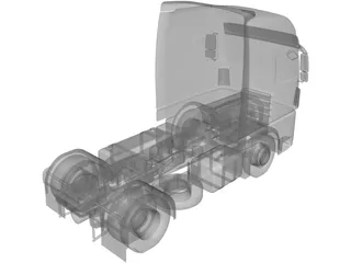European Cab Over Truck 3D Model preview