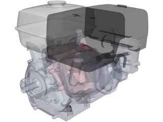 Honda GX340 Engine 3D Model preview