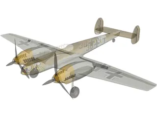 Messerschmitt BF-110 3D Model preview