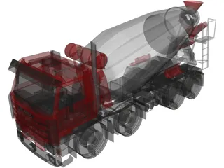 Scania 400 Cement Mixer 3D Model preview