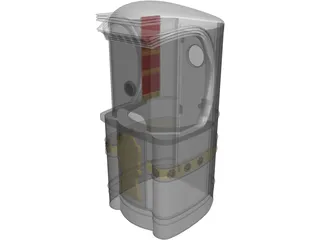 Art Deco Movie Theater Ticket Booth 3D Model preview