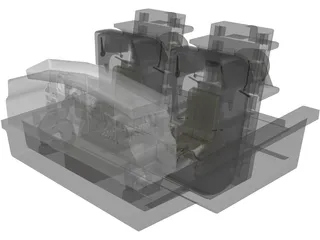 Boeing 747 Cockpit 3D Model preview