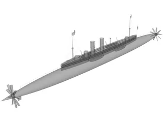 Cigar Ship Ross Winans 3D Model preview