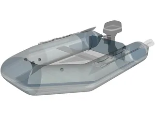 Zodimo Zodiac Boat with Outboard Motor 3D Model preview