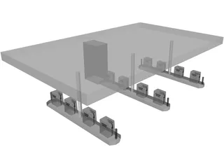 Gas Station 3D Model preview