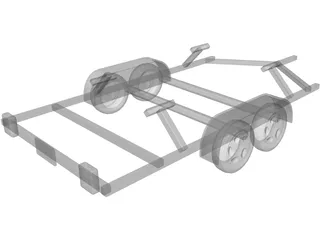 Boat Trailer 3D Model preview