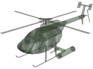 Hughes OH-6 Little Bird 3D Model preview