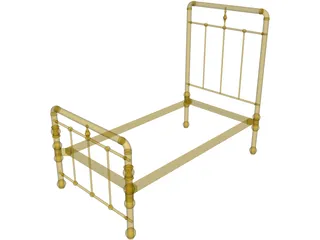 Bed Frame Antique 3D Model preview