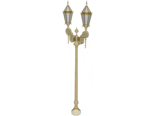 Old French Urban Light 3D Model preview