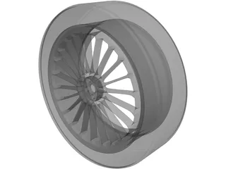 Wheel Rim Metal 3D Model preview