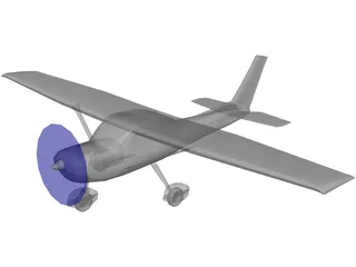 Cessna 152 3D Model preview