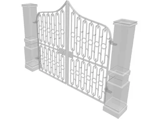 Driveway Gate 3D Model preview