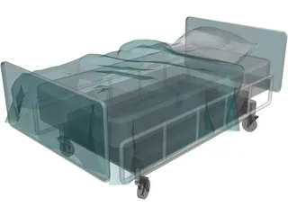 Bed Hospital 3D Model preview