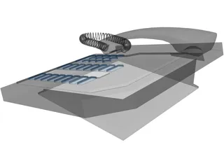 Office Phone Set 3D Model preview