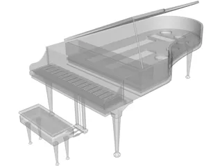 Classic Piano 3D Model preview