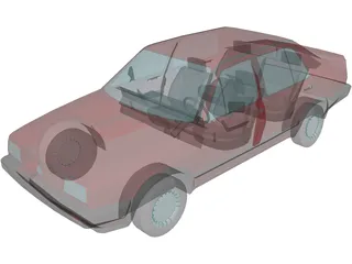 Volkswagen Jetta (1987) [+Interior] 3D Model preview