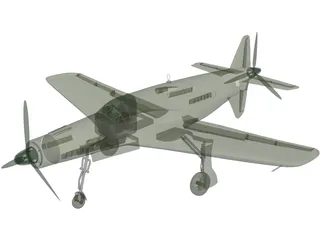 Dornier Do 335 Pfeil 3D Model preview