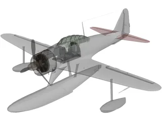 A6M2 N Type 2 Rufe 3D Model preview