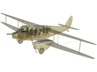 de Havilland D.H.89 Dragon Rapide 3D Model preview