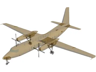 Fokker F27 Friendship 3D Model preview