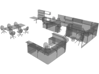 Office Corner 3D Model preview