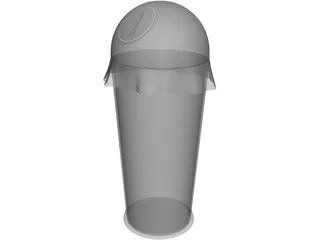 Rubbish Bin Flip Top 3D Model preview