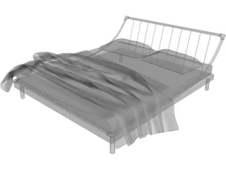 Double Bed Large 3D Model preview