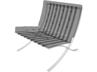 Chair Barcelona Mies Van de Rohe 3D Model preview