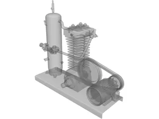 Air Compressor 3D Model preview