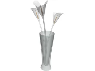 Flowers In Glass 3D Model preview