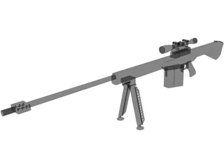 Barret Sniper Rifle 3D Model preview