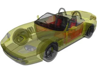 Ferrari 550 Barchetta (2000) 3D Model preview