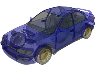 Subaru Impreza WRX GT Turbo (1998) 3D Model preview