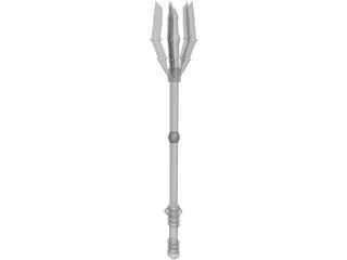 Wicked Bladed Mace 3D Model preview