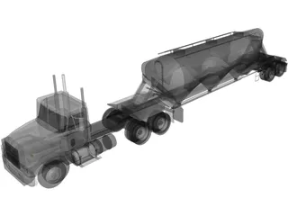 Mack with Powder Trailer 3D Model preview