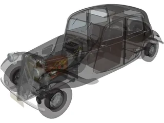Citroen Traction Avant (1954) 3D Model preview