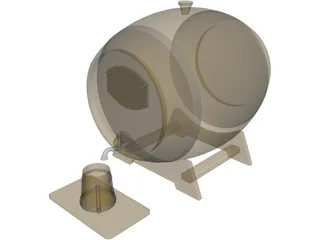 Beer Barrel Dispencer 3D Model preview