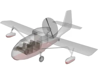 Republic RC-3 Seabee Amphibian 3D Model preview