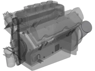 Race Block Supercharged Engine 3D Model preview