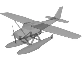Cessna 172 Sea Plane 3D Model preview