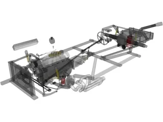 Chassis [+V8 Engine] 3D Model preview