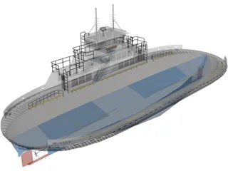 Ferry Boat 3D Model preview