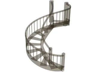 Spiral Staircase 3D Model preview