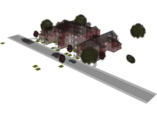 Building Apartment Mid Western 3D Model preview