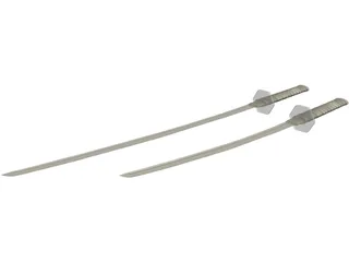 Samurai Twin Blade 3D Model preview