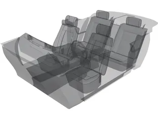 Interior Mercedes-Benz 600 3D Model preview
