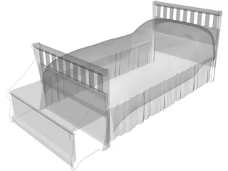 Bed Childs [+Headboard and Chest] 3D Model preview