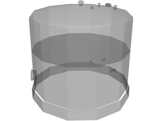 500 BBL Fiberglass Fluid Storage Tank 3D Model preview